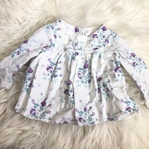 white/purple floral Janie & Jack top size 6-12 mo✨